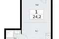 Квартира 1 комната 24 м² район Внуково, Россия