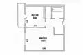1 room apartment 39 m² Muhavecki selski Savet, Belarus