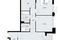 3 room apartment 75 m² Troitsk, Russia