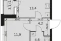 Mieszkanie 1 pokój 36 m² Moskwa, Rosja