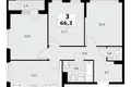 Mieszkanie 3 pokoi 66 m² poselenie Sosenskoe, Rosja