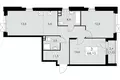 3 room apartment 68 m² Moscow, Russia