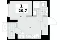 Mieszkanie 1 pokój 21 m² poselenie Sosenskoe, Rosja