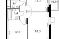 Квартира 2 комнаты 57 м² Сапроново, Россия