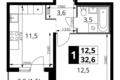 Mieszkanie 1 pokój 33 m² rejon leniński, Rosja