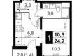 Mieszkanie 1 pokój 25 m² rejon leniński, Rosja