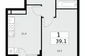 Квартира 1 комната 39 м² поселение Сосенское, Россия