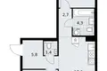 2 room apartment 58 m² Troitsk, Russia