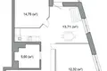 3 room apartment 57 m² Minsk, Belarus