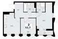 Квартира 2 комнаты 53 м² район Троицк, Россия