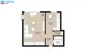 Apartamento 1 habitación 37 m² Kaunas, Lituania