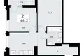 Mieszkanie 2 pokoi 46 m² Troick, Rosja