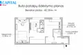 2 room apartment 42 m² Vilnius, Lithuania