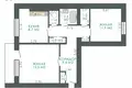 2 bedroom apartment 53 m² Zareccia, Belarus