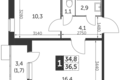 Квартира 1 комната 37 м² Люберцы, Россия