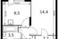 Квартира 1 комната 34 м² Сапроново, Россия