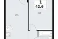 1 room apartment 43 m² Kommunarka, Russia