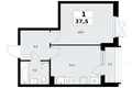 Квартира 1 комната 38 м² район Коммунарка, Россия