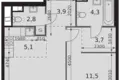 Wohnung 2 zimmer 45 m² Moskau, Russland