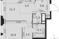 Wohnung 2 zimmer 43 m² Moskau, Russland