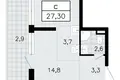 Квартира 1 комната 27 м² Всеволожск, Россия