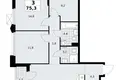 3 room apartment 75 m² Troitsk, Russia