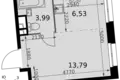 Студия 1 комната 24 м² Москва, Россия