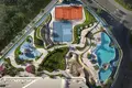 Residential complex New VELOS Residence with a swimming pool, a co-working space and fitness areas close to highways, Motor City, Dubai, UAE