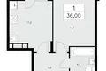Apartamento 1 habitación 36 m² poselenie Sosenskoe, Rusia