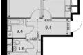 Квартира 2 комнаты 58 м² Развилка, Россия