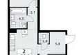 2 room apartment 58 m² Troitsk, Russia