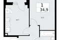 Mieszkanie 1 pokój 35 m² Troick, Rosja