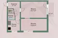 2 room apartment 41 m² Barysaw, Belarus