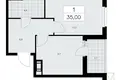 1 room apartment 35 m² Krasnoye Selo, Russia