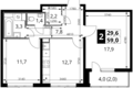 Квартира 2 комнаты 59 м² Ленинский район, Россия