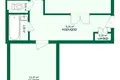 2 room apartment 51 m² Vielikalucki sielski Saviet, Belarus