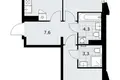 Mieszkanie 2 pokoi 59 m² Troick, Rosja