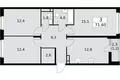 Apartamento 3 habitaciones 72 m² poselenie Sosenskoe, Rusia