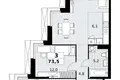 3 room apartment 74 m² Kommunarka, Russia