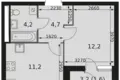 Квартира 1 комната 34 м² Москва, Россия