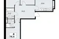 4 room apartment 79 m² Postnikovo, Russia