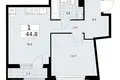 Wohnung 1 zimmer 45 m² Troizk, Russland