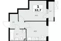Mieszkanie 1 pokój 33 m² poselenie Sosenskoe, Rosja