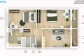 Mieszkanie 3 pokoi 61 m² Wilno, Litwa