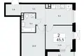 2 room apartment 46 m² poselenie Sosenskoe, Russia