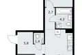 Mieszkanie 2 pokoi 58 m² Troick, Rosja