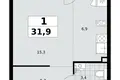 Квартира 1 комната 32 м² район Троицк, Россия