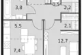 Квартира 1 комната 42 м² Москва, Россия