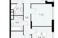 3 room apartment 64 m² South-Western Administrative Okrug, Russia