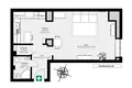 1 room apartment 39 m² in Warsaw, Poland